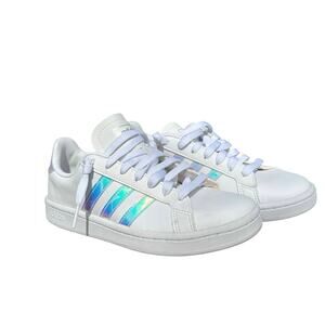 Adidas Classic Trefoil Grand Court Tennis Shoe Sneakers White Womens 6, 4.5Y EUC
